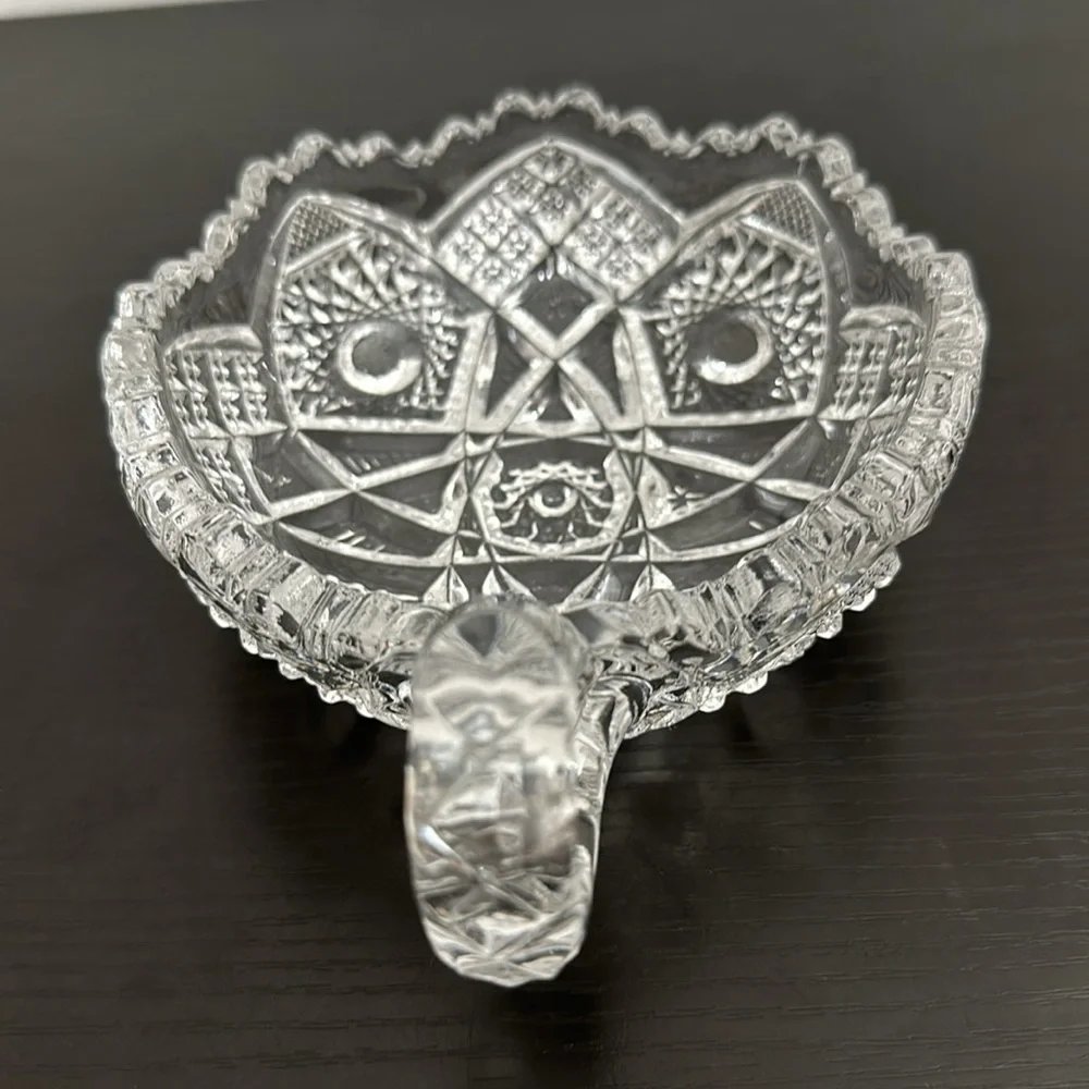 Imperial Glass Ohio Vintage 42576 Clear Early American Handled Nappy Bowl